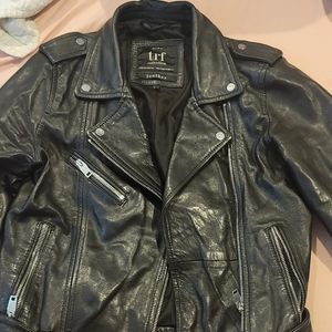 Zara 100% Leather motercycle Jacket